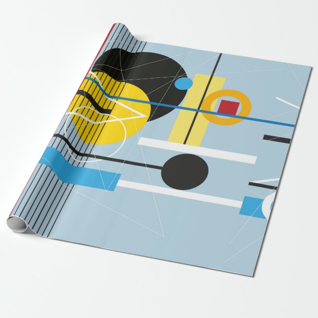 Abstract multi-coloured background of geometric ob wrapping paper (Unrolled)
