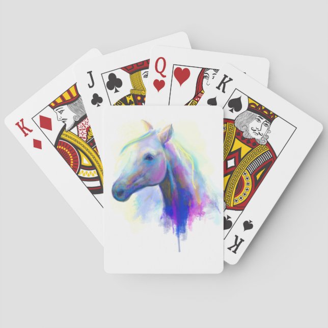 Abstract multi-coloured head horse . playing cards (Back)