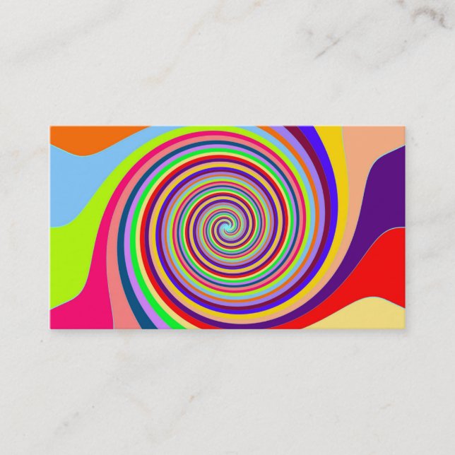 Abstract Multi-coloured Swirl Business Card (Front)