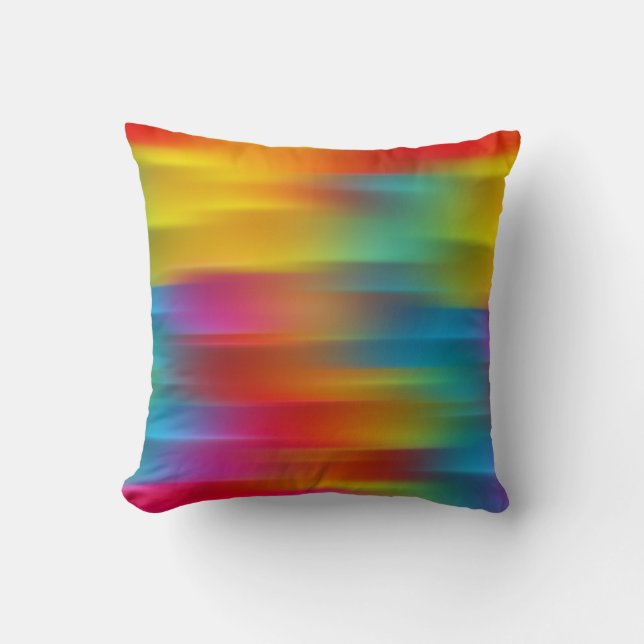 Abstract Multi-coloured Throw Pillow (Front)