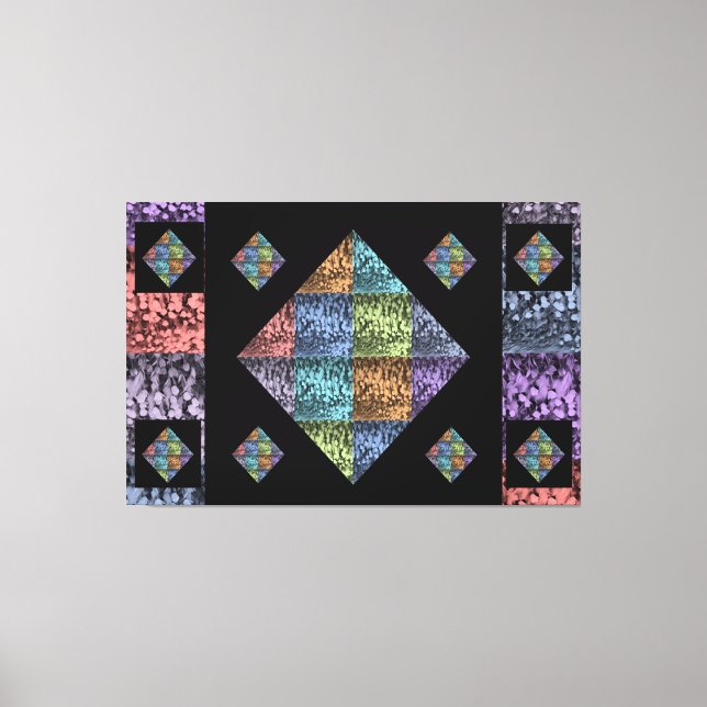 Abstract Multi-Coloured Tulip Canvas Art (Front)
