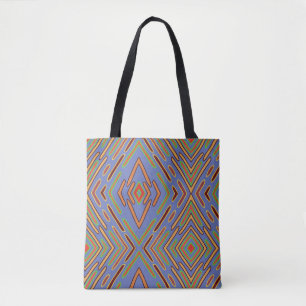 Abstract Multicolor Blue Pattern Tote Bag