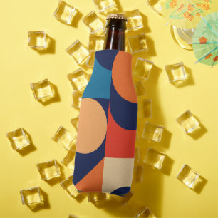 Abstract Multicolor Geometric Shapes Pattern Bottle Cooler