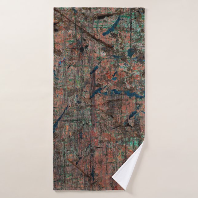 Abstract multicolor grunge background with abstrac bath towel (Bath Towel)
