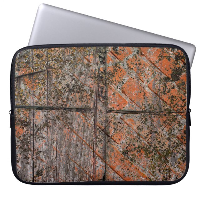 Abstract multicolor grunge background with abstrac laptop sleeve (Front)