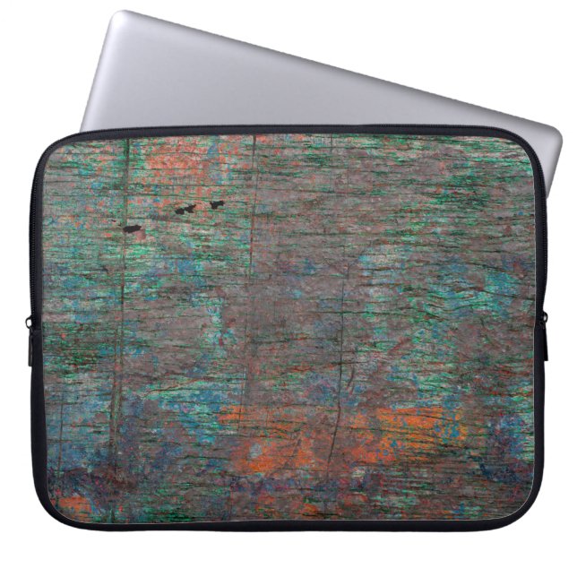 Abstract multicolor grunge background with abstrac laptop sleeve (Front)