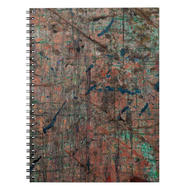 Abstract multicolor grunge background with abstrac notebook (Front)