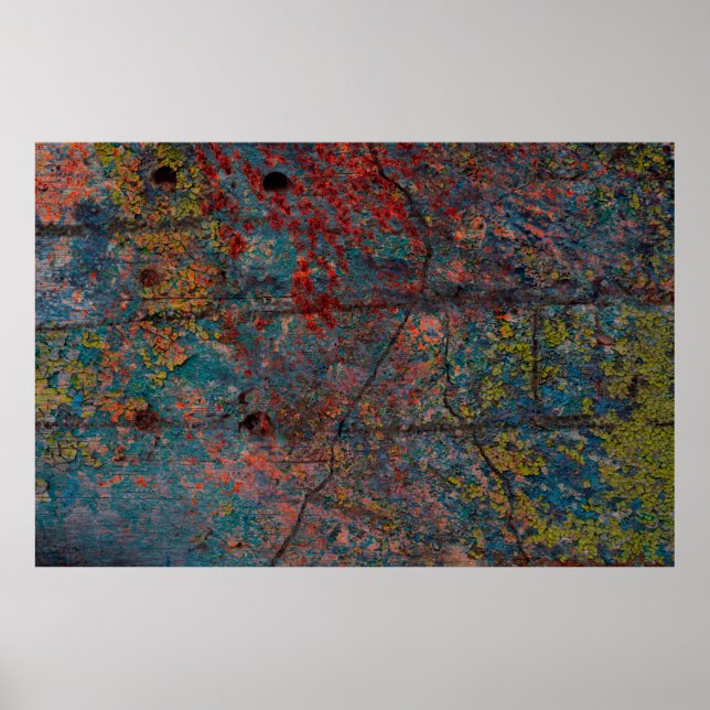 Abstract multicolor grunge background with abstrac poster (Front)