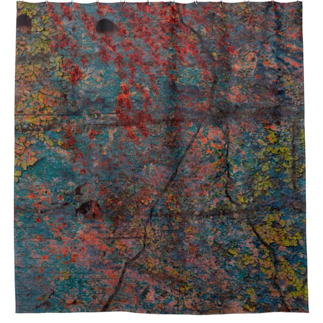Abstract multicolor grunge background with abstrac shower curtain (Front)