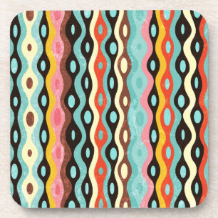 Abstract multicolor pattern coaster