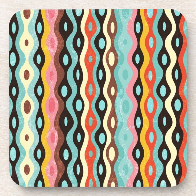 Abstract multicolor pattern coaster (Front)