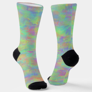 Abstract Multicolor Pattern Crew Socks