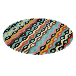 Abstract multicolor pattern cutting board
