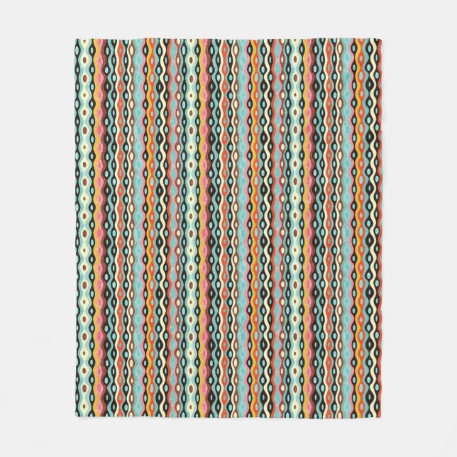 Abstract multicolor pattern fleece blanket (Front)