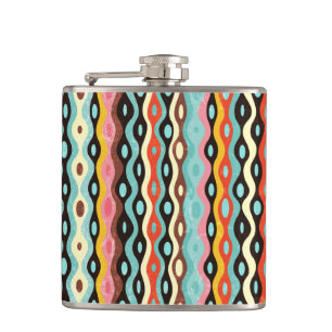 Abstract multicolor pattern hip flask