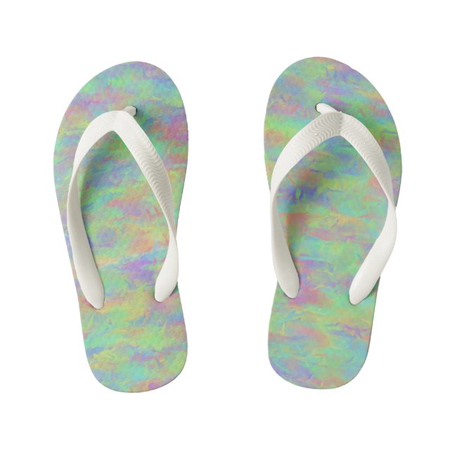 Abstract Multicolor Pattern Kid's Flip Flops (Footbed)