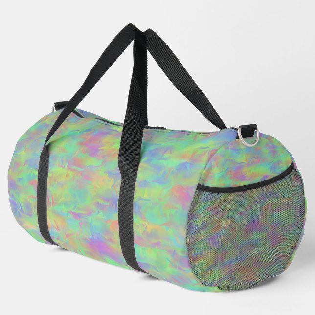 Abstract Multicolor Pattern Large Duffle Bag (Right Corner)