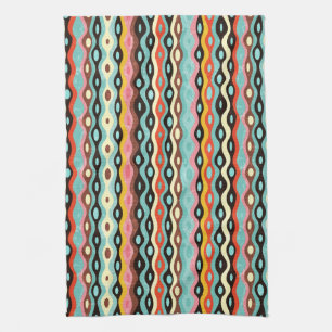 Abstract multicolor pattern tea towel