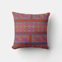 Abstract Multicolor Pattern with Flowers and Dots