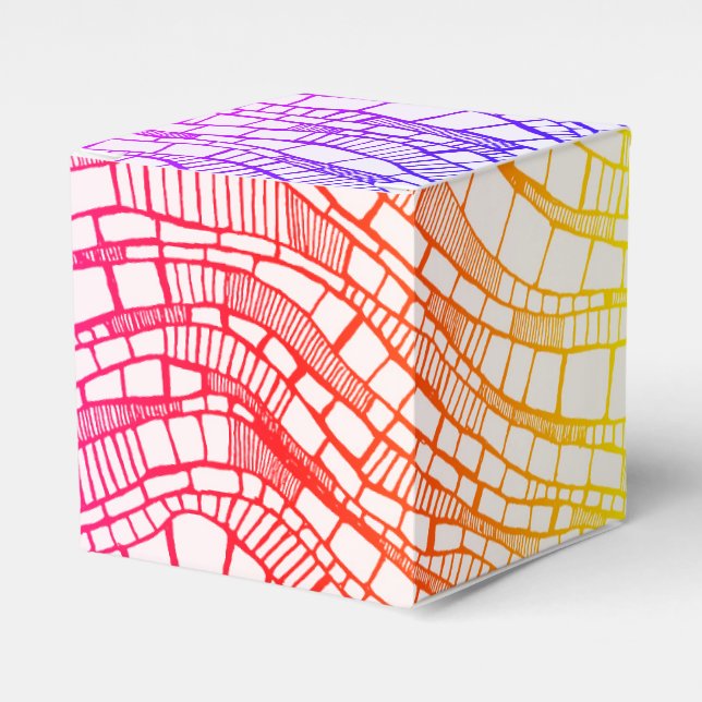 Abstract Multicolor Rectangles Design Favour Box (Front Side)