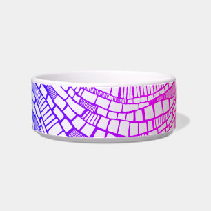 Abstract Multicolor Rectangular Shapes Pet Bowl