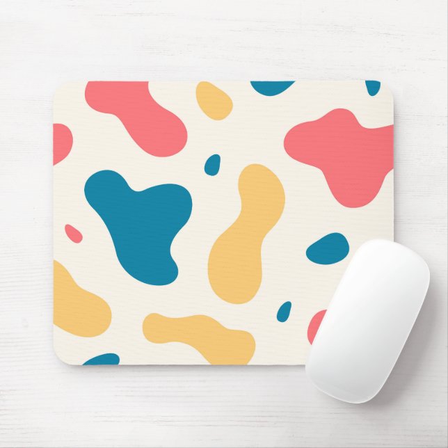 Abstract Multicolor Shapes Art Mouse Mat (With Mouse)