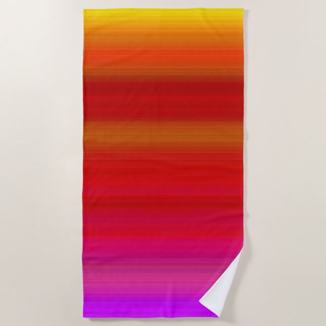 Abstract Multicolor Stripes Beach Towel (Front)