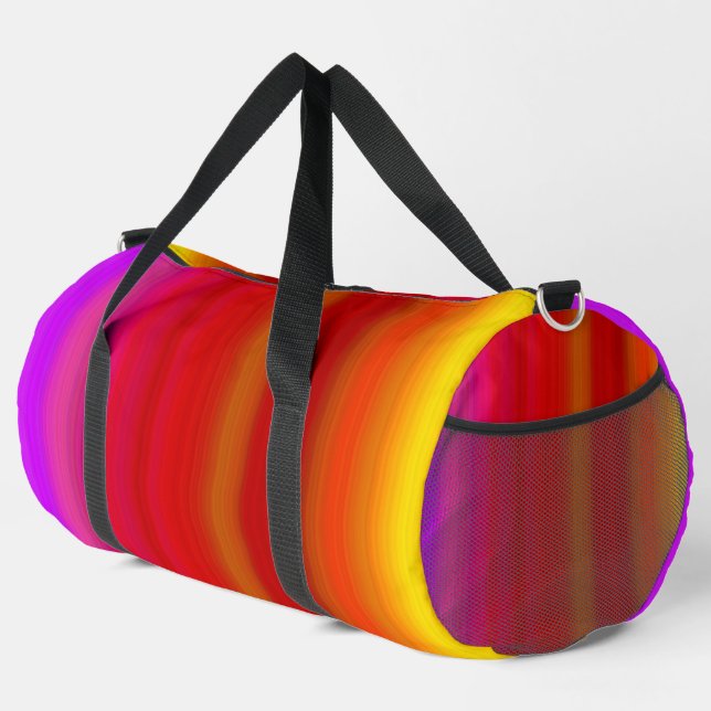 Abstract Multicolor Stripes Large Duffle Bag (Right Corner)