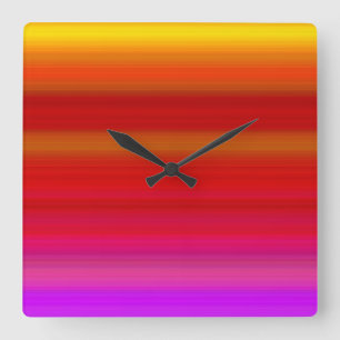 Abstract Multicolor Stripes Square Wall Clock