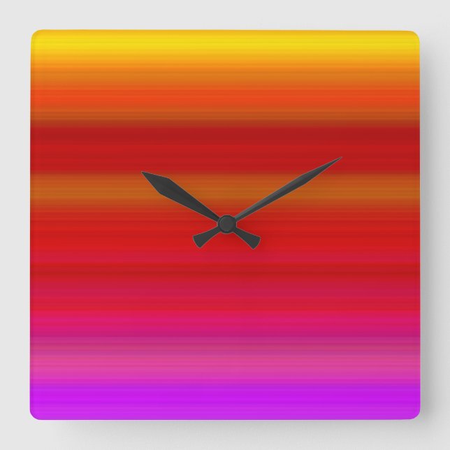 Abstract Multicolor Stripes Square Wall Clock (Front)