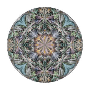 Abstract Multicolor Succulent Garden Rosette Cutting Board
