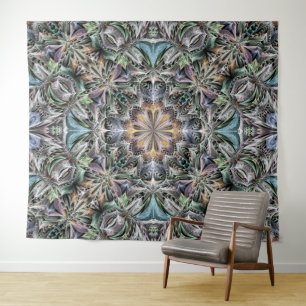 Abstract Multicolor Succulent Garden Rosette Tapestry
