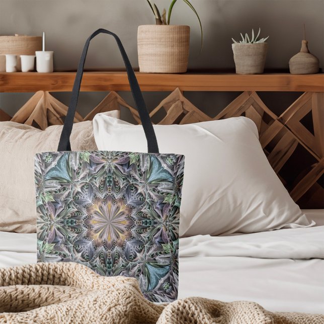 Abstract Multicolor Succulent Garden Rosette Tote Bag (Creator Uploaded)