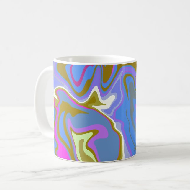 Abstract Multicolor Swirl Pattern  Coffee Mug (Front Left)