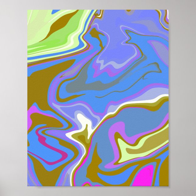 Abstract Multicolor Swirl Pattern Poster (Front)