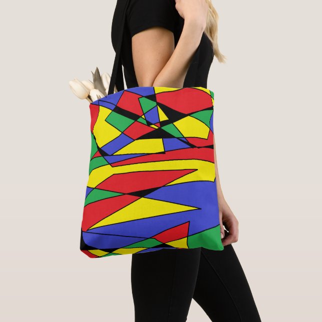 Abstract Multicolor Tote Bag (Close Up)