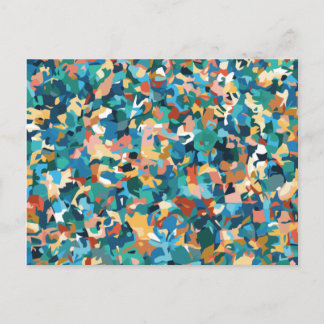 Abstract Multicolored Art in Shirt and Home Decor Holiday Postcard