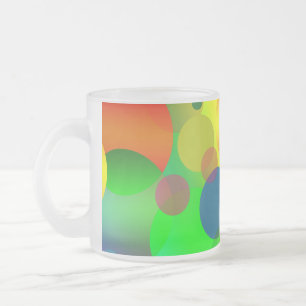 Abstract Multicolored Circles Design -23089 Frosted Glass Coffee Mug