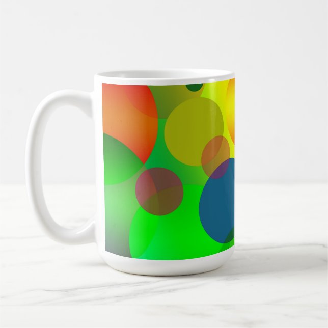Abstract Multicolored Circles Design Coffee Mug (Left)