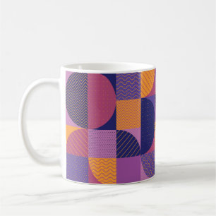 Abstract Multicolored Geometric Vintage Pattern Coffee Mug