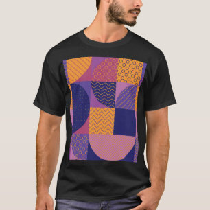 Abstract Multicolored Geometric Vintage Pattern T-Shirt