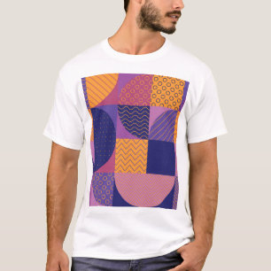 Abstract Multicolored Geometric Vintage Pattern T-Shirt
