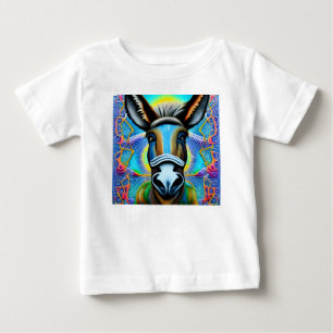 Abstract Multicolored Little Donkey Baby T-Shirt