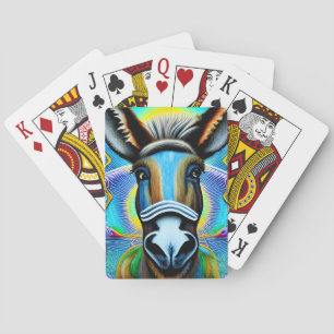 Abstract Multicolored Little Donkey Playing Cards