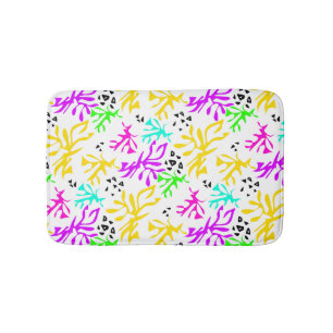 Abstract multicolored neon pattern  bath mat