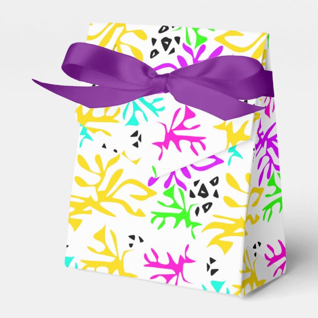 Abstract multicolored neon pattern  favour box (Front Side)