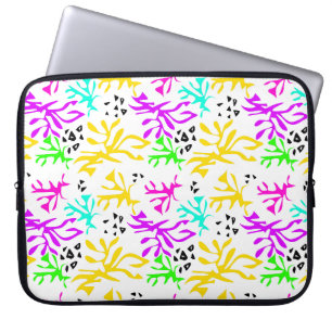 Abstract multicolored neon pattern laptop sleeve