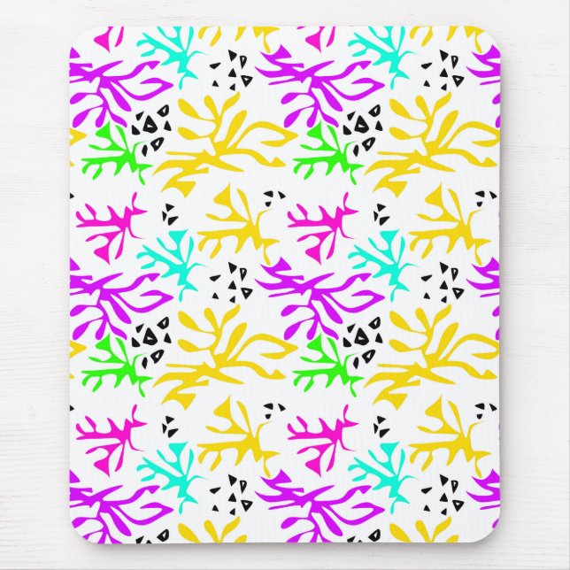 Abstract multicolored neon pattern  mouse mat (Front)