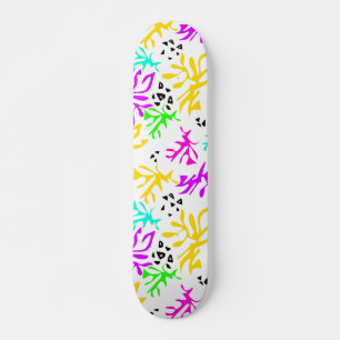 Abstract multicolored neon pattern  skateboard