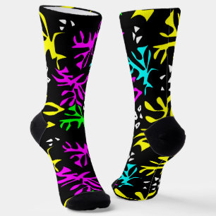 Abstract multicolored neon pattern  socks